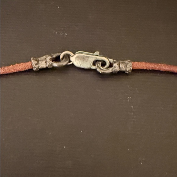 Green Jade Pendant with leather cord Necklace - Picture 3 of 5